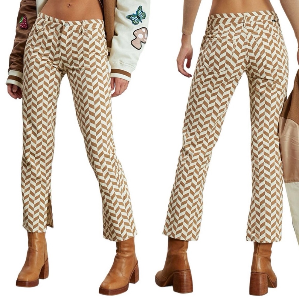 PacSun Brown Chevron Low Rise Straight Leg Jeans Sz 27